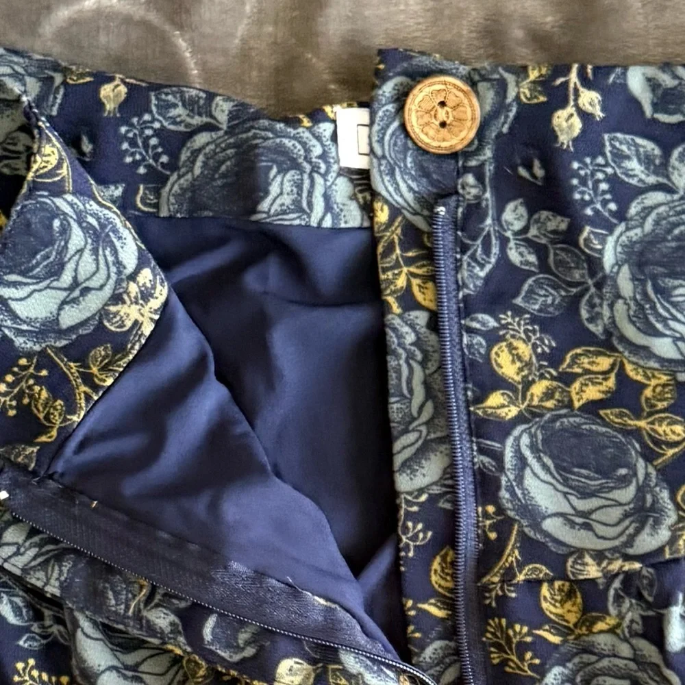 Sweet Salt Tiered Button Front Floral Maxi Skirt Size 4 Blue Boho A-line Cottage